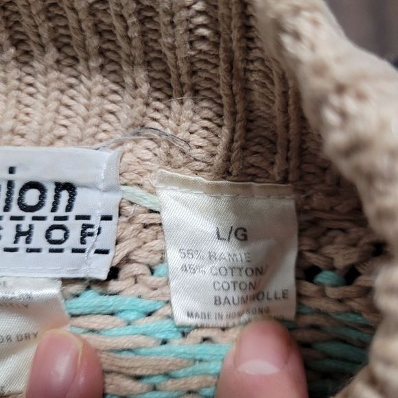 Vintage 80s grandpa style fair isle heavy knit pullover sweater - Picture 12 of 12